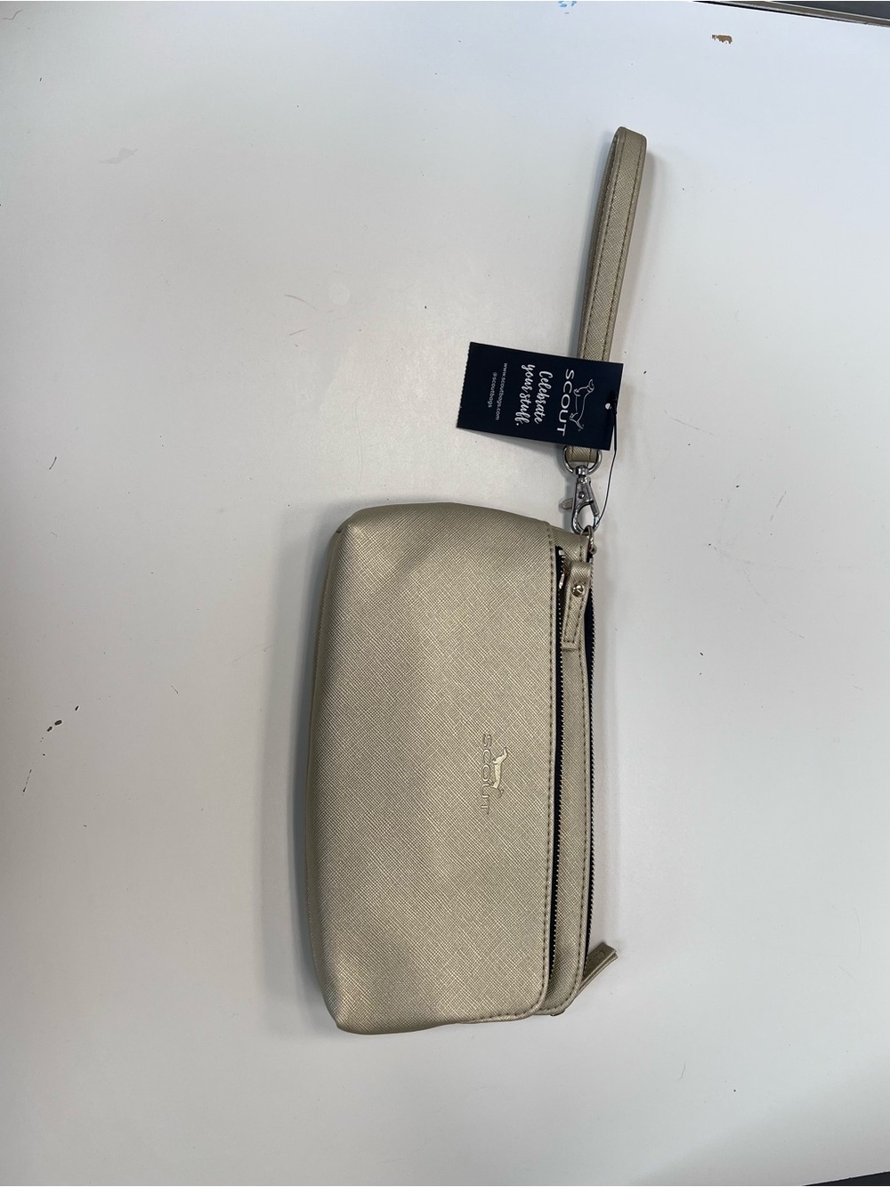 Scout Crossbody Wristlet Clutch in Light Gold
